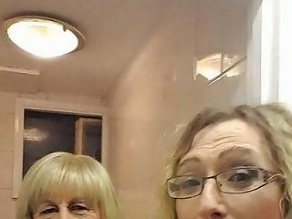 Essex Girl Lisa And Tgirl Pauline In The Club Toilets